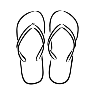 slates flip flops shoes accessories vector illustration hand-drawn doodle sketch separately on a white background sea ocean travel vacation holidays abstraction stylization summer