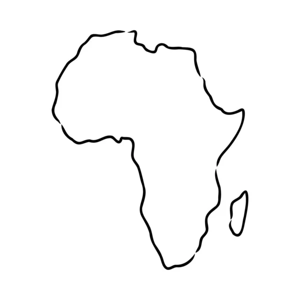 Africa map outline graphic freehand drawing on white background. Vector illustration. — Stock Vector