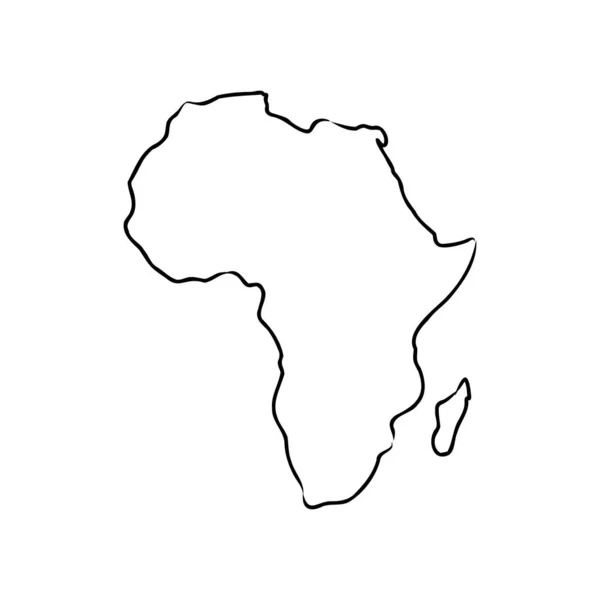 África mapa contorno gráfico dibujo a mano alzada sobre fondo blanco. Ilustración vectorial. — Archivo Imágenes Vectoriales