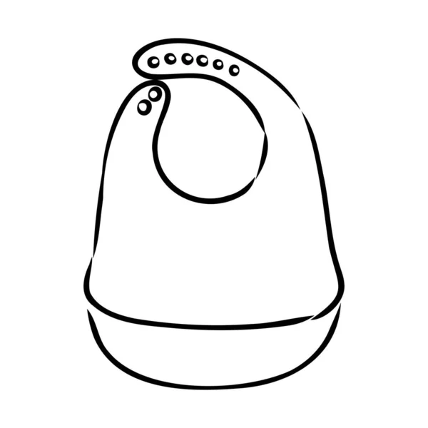 Bavoir bébé vecteur croquis icône isolée sur fond. Bavoir bébé dessiné à la main icône. Bavoir bébé icône de croquis pour infographie, site Web ou application . — Image vectorielle