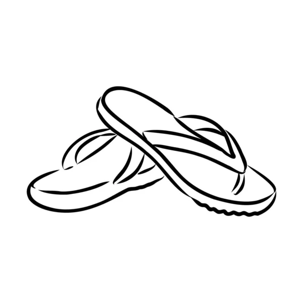 Slates flip flops shoes accessories vector illustration hand-drawn doodle sketch separately on a white background sea ocean travel vacation holidays abstraction stylization summer — Image vectorielle