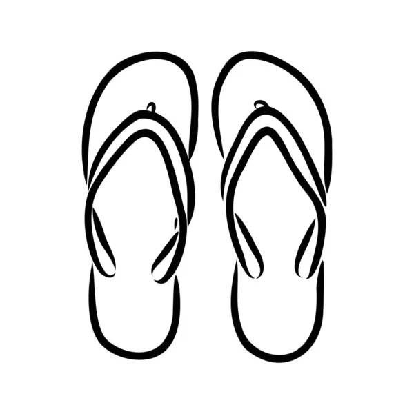 Slates flip flops shoes accessories vector illustration hand-drawn doodle sketch separately on a white background sea ocean travel vacation holidays abstraction stylization summer —  Vetores de Stock