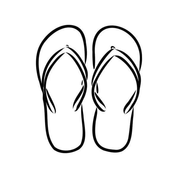 Slates flip flops shoes accessories vector illustration hand-drawn doodle sketch separately on a white background sea ocean travel vacation holidays abstraction stylization summer —  Vetores de Stock