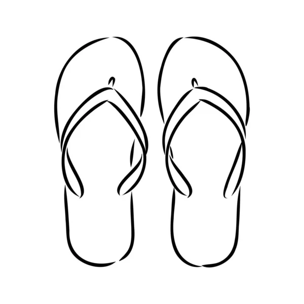 Slates flip flops shoes accessories vector illustration hand-drawn doodle sketch separately on a white background sea ocean travel vacation holidays abstraction stylization summer —  Vetores de Stock