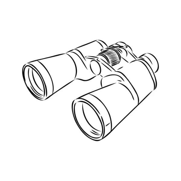 在白色背景上查出的双筒望远镜。剪影样式的向量例证. — 图库矢量图片