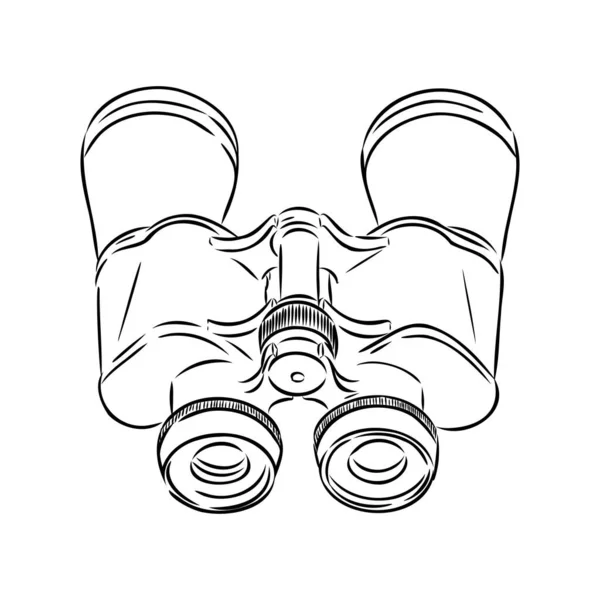 Binoculars isolated on white background. Vector illustration of a sketch style. — Stock Vector