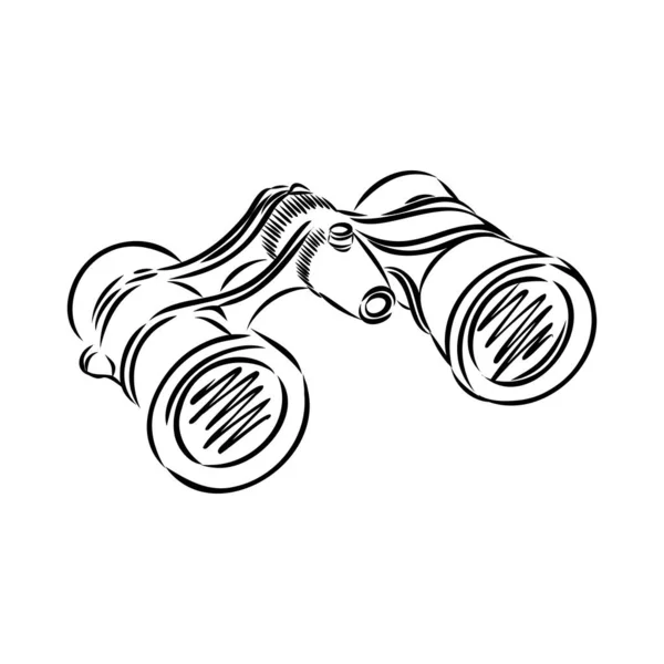 Binoculars isolated on white background. Vector illustration of a sketch style. — Stock Vector