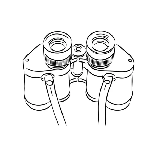 กล้องส่องทางไกลถูกแยกจากพื้นหลังสีขาว ภาพวาดเวกเตอร์ของสไตล์ภาพวาด . — ภาพเวกเตอร์สต็อก
