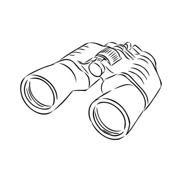 กล้องส่องทางไกลถูกแยกจากพื้นหลังสีขาว ภาพวาดเวกเตอร์ของสไตล์ภาพวาด . — ภาพเวกเตอร์สต็อก
