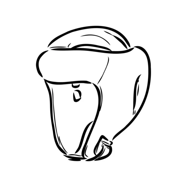 Boxer Casque croquis icône vecteur. Dessiné à la main bleu doodle ligne art Boxer Casque signe. illustration de symbole isolé — Image vectorielle