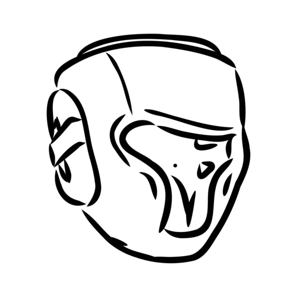 Boxer Helmet bosquejo vector icono. Señal dibujada a mano de arte de línea de garabato azul Boxer Helmet. ilustración de símbolo aislado — Vector de stock