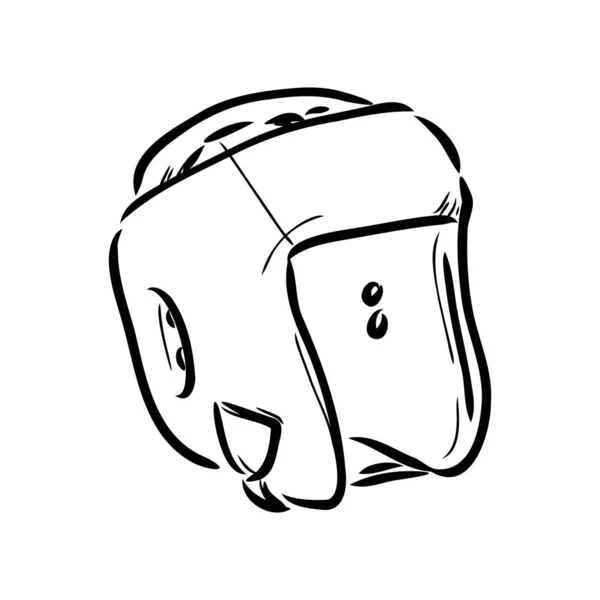 Boxer Hjälm skiss ikon vektor. Hand dras blå klotter linje konst Boxer hjälm tecken. isolerad symbol illustration — Stock vektor