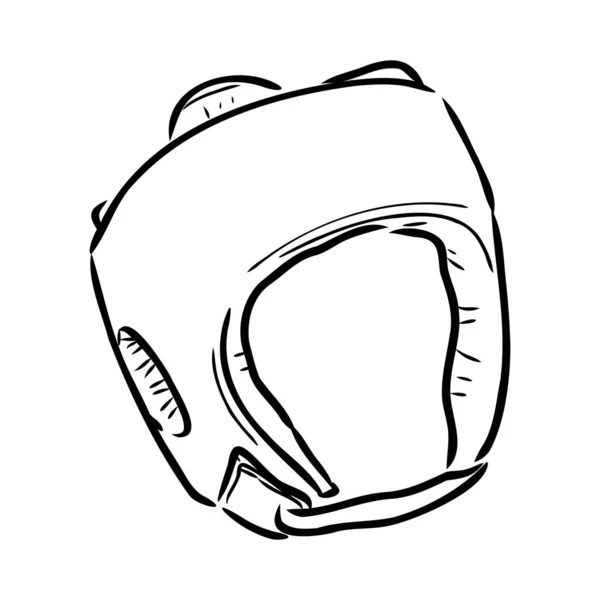 Boxer Helmet图标向量。手绘蓝色涂鸦线艺术拳击头盔标志。孤立的符号说明 — 图库矢量图片