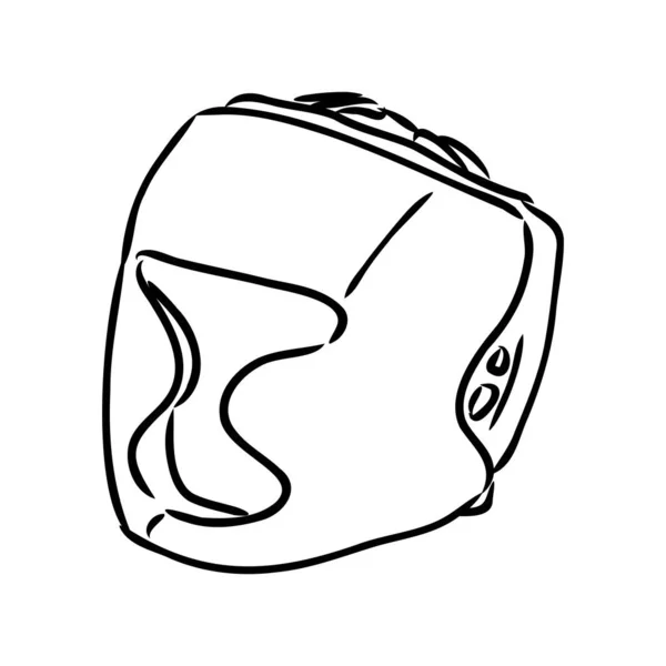 Вектор піктограми ескізу Боксерського шолома. Рука намальована синьою каракулевою лінією мистецтва Боксерський шолом знак. ізольована ілюстрація символів — стоковий вектор