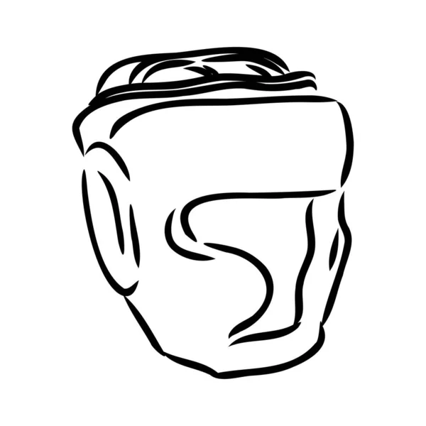Вектор значка шлема боксера. Ручной рисунок синий каракули линии искусства Boxer Helmet знак. изолированная иллюстрация символов — стоковый вектор