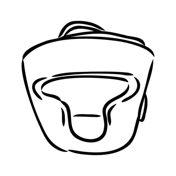 Bokserski skecz o kasku wektor ikony. Ręcznie rysowane niebieskie bazgroły linii sztuki Boxer Helmet znak. odosobniony symbol ilustracji — Wektor stockowy