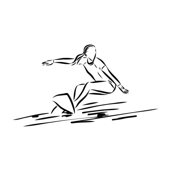 Surfista em desenho de tinta de escova de onda serigrafia desenhada à mão imprimir — Vetor de Stock