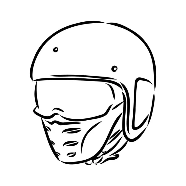 Casco moto disegnato a mano contorno icona scarabocchiare. Protezione e velocità moto, concetto di equipaggiamento di sicurezza. Illustrazione schizzo vettoriale per stampa, web, mobile e infografica su sfondo bianco . — Vettoriale Stock