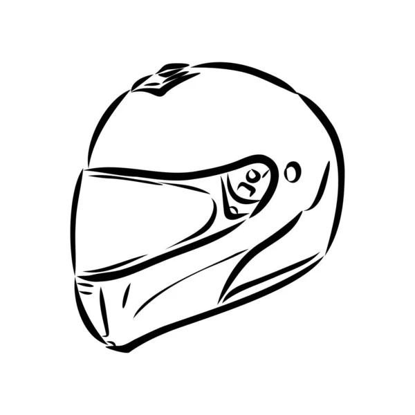 Motorradhelm handgezeichnete Umrisse Doodle-Symbol. Motorradschutz und Geschwindigkeit, Sicherheitsausstattungskonzept. Vektorskizze Illustration für Print, Web, Mobile und Infografik auf weißem Hintergrund. — Stockvektor