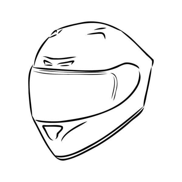 Casque de moto dessiné à la main contour icône doodle. Protection et vitesse de moto, concept d'équipement de sécurité. Illustration vectorielle de croquis pour impression, web, mobile et infographie sur fond blanc . — Image vectorielle