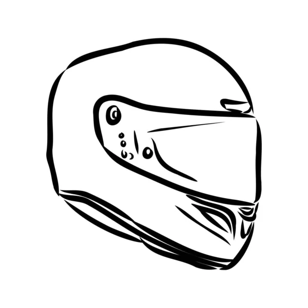 Motorradhelm handgezeichnete Umrisse Doodle-Symbol. Motorradschutz und Geschwindigkeit, Sicherheitsausstattungskonzept. Vektorskizze Illustration für Print, Web, Mobile und Infografik auf weißem Hintergrund. — Stockvektor