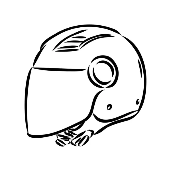 摩托车头盔手画轮廓涂鸦图标。摩托车的防护和速度, 安全设备的概念。在白色背景下打印、网络、移动和图表的矢量草图插图. — 图库矢量图片