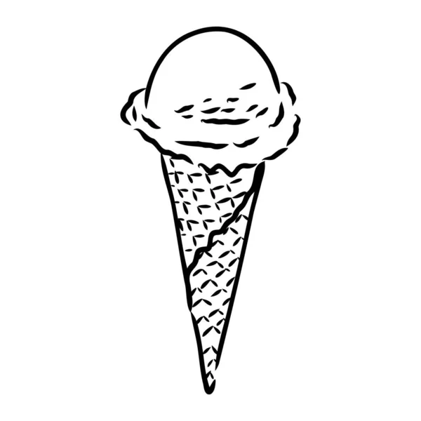 Ice cream cone doodle ice cream vector — Stock Vector