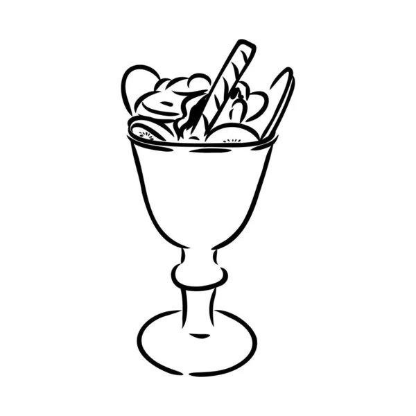 Παγωτό χωνάκι doodle παγωτό διάνυσμα — Διανυσματικό Αρχείο