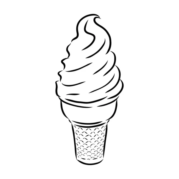 Ice cream cone doodle ice cream vector — Stock Vector