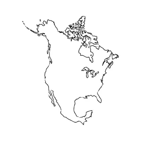 Mapa de América del Norte. mapa concepto América del Norte vector bosquejo — Archivo Imágenes Vectoriales