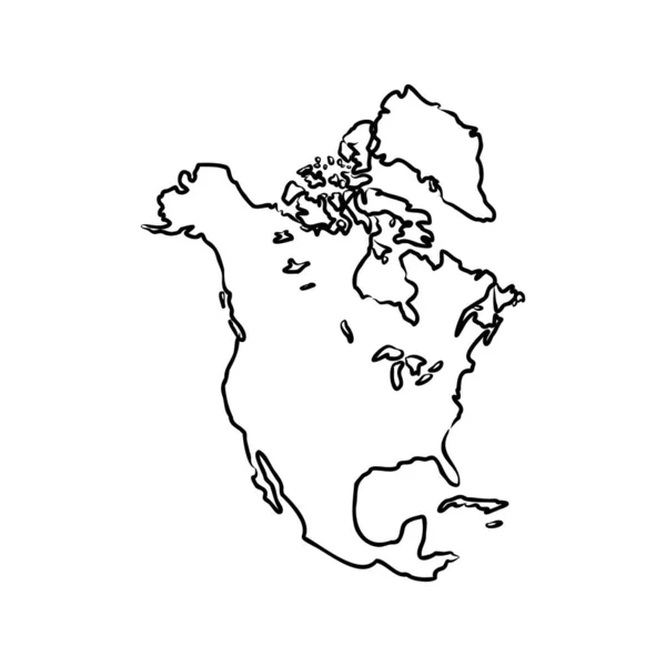 Mapa de América del Norte. mapa concepto América del Norte vector bosquejo — Archivo Imágenes Vectoriales