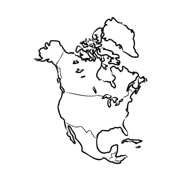 Mappa del Nord America. mappa concetto nord america bozzetto vettoriale — Vettoriale Stock