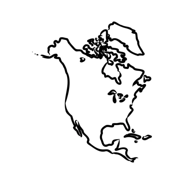 Map of north america. map concept north america vector sketch — Stock Vector