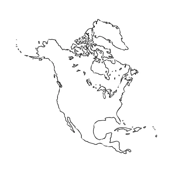 Mapa de América del Norte. mapa concepto América del Norte vector bosquejo — Vector de stock