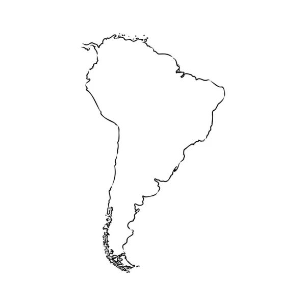 Mapa Ameryki Południowej. Koncepcja mapy wektor Ameryki Południowej — Wektor stockowy