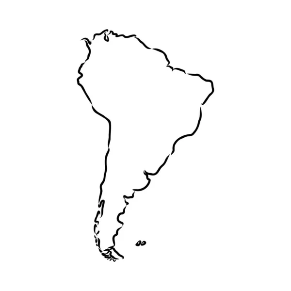 Karta över Sydamerika. karta koncept Sydamerika vektor — Stock vektor