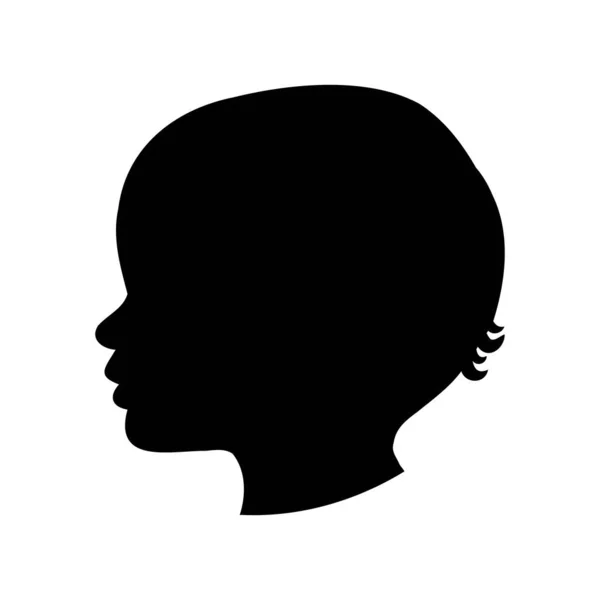 Вектор детского силуэта детского профиля — стоковый вектор