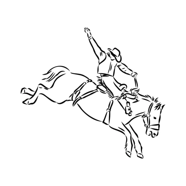 Imagem vetorial de um cowboy em um cavalo selvagem mustang decorá-lo em um  rodeio no estilo de esboços de arte imagem vetorial de Elalalala.yandex.ru©  549148938