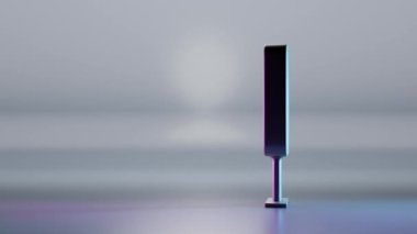 Boş reklam panoları, beyaz LCD ekran, dijital monitör ya da reklam anlamına geliyor. Gri arkaplan üzerinde izole edilmiş neon ışıklı dikdörtgen ışık kutusu döndürme 3d canlandırma