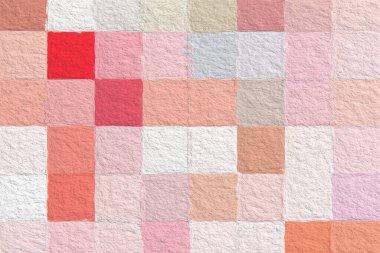 Kabataslak dokuya sahip renkli soyut mozaik. Renkli kare desenli arka plan. Yaratıcı duvar kağıdı veya tasarım sanatı için resim