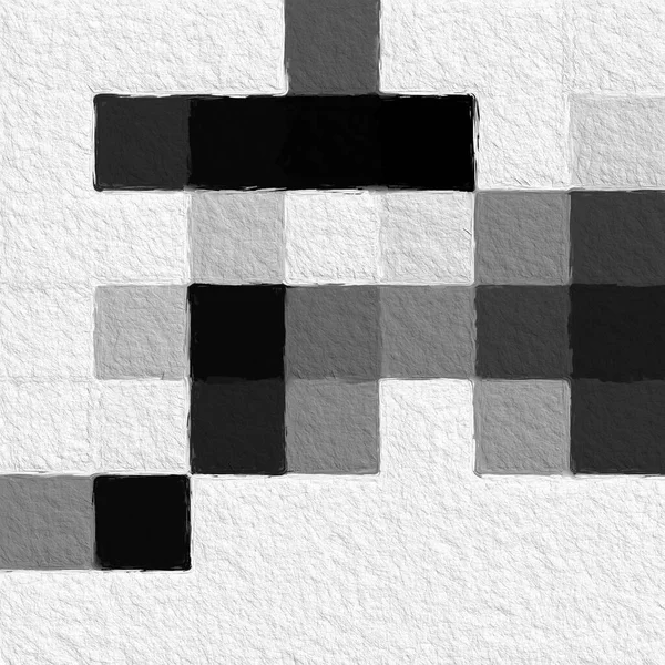 Zwart Wit Abstract Mozaïek Met Een Ruwe Textuur Achtergrond — Stockfoto