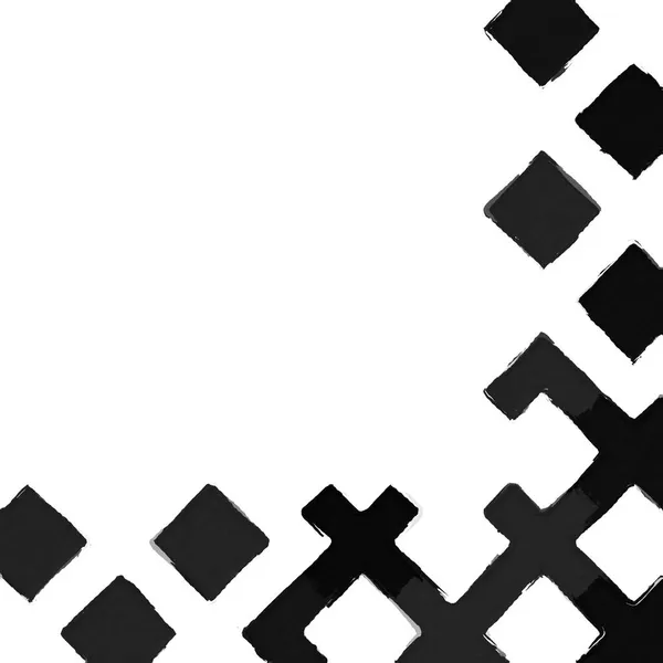 Mosaïque Abstraite Noire Blanche Avec Fond Texture Rugueuse — Photo