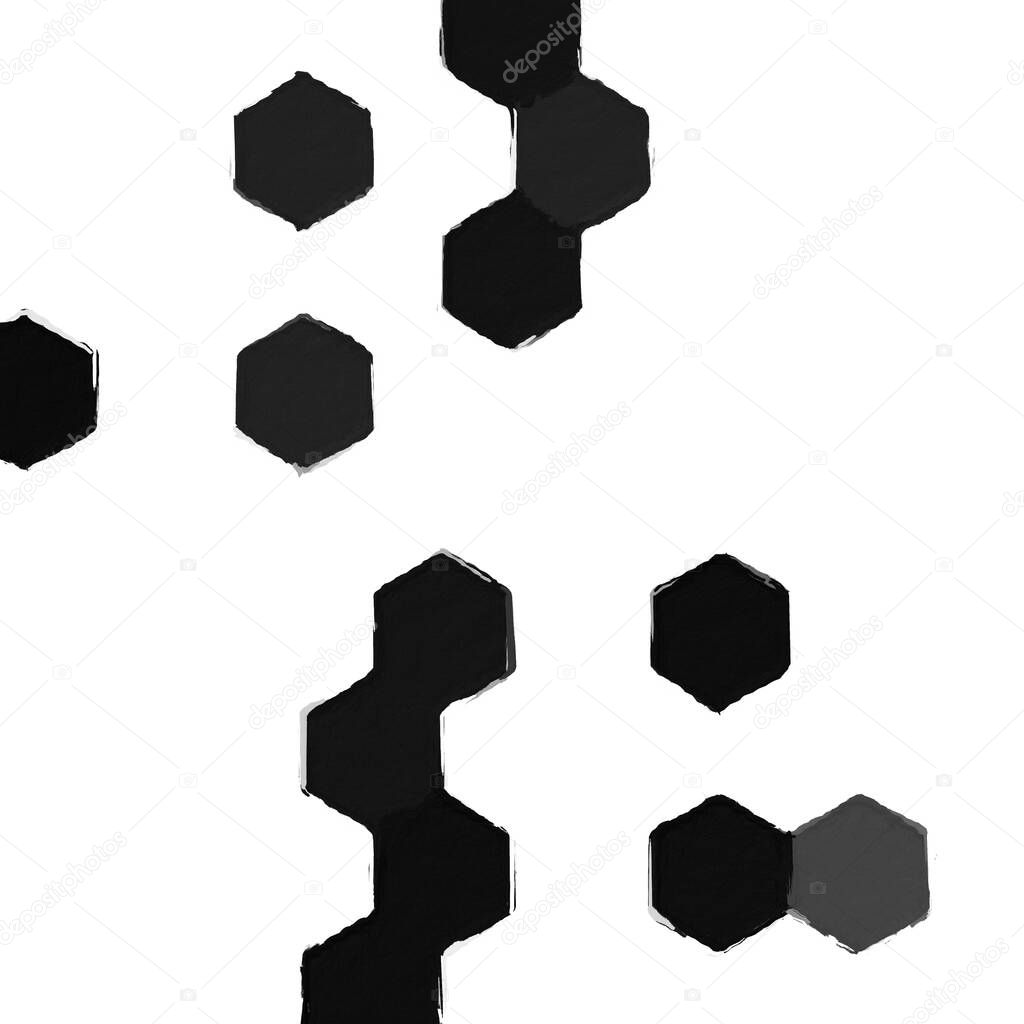 Black and white abstract mosaic with a rough texture background