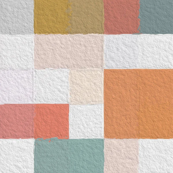 Kabataslak dokuya sahip renkli soyut mozaik. Renkli kare desenli arka plan. Yaratıcı duvar kağıdı ya da tasarım sanatı için resim. Metin için arkaplanda kopyalama alanı var.