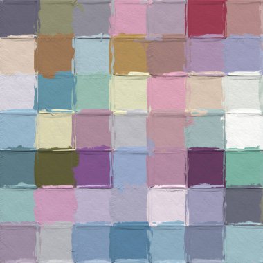 Kaba desenli renkli kareler. Arkaplan dokusu duvarı ve metin için kopyalama alanı var. Yaratıcı duvar kağıdı veya tasarım sanatı için resim.