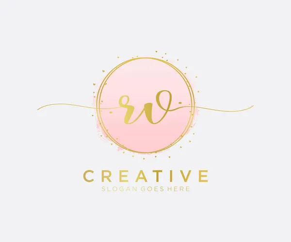 Feminine Logo Usable Nature Salon Spa Cosmetic Beauty Logos Flat — Stock Vector