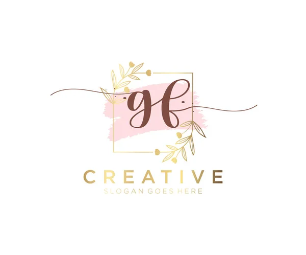 Feminine Logo Usable Nature Salon Spa Cosmetic Beauty Logos Flat — Stock Vector