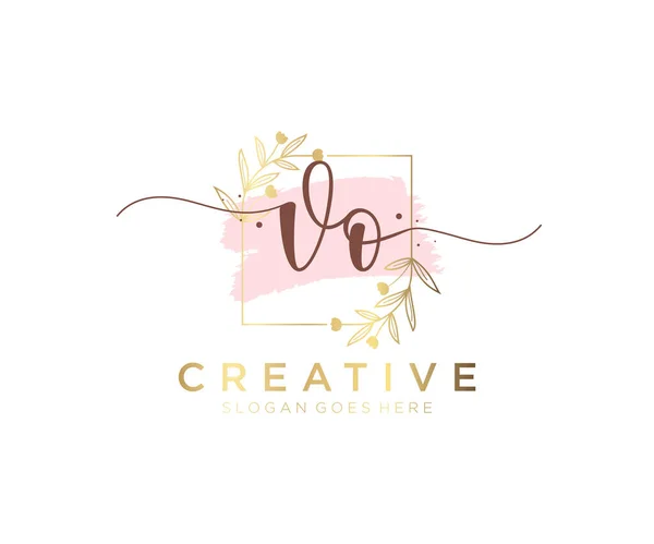 Feminine Logo Usable Nature Salon Spa Cosmetic Beauty Logos Flat — Stock Vector