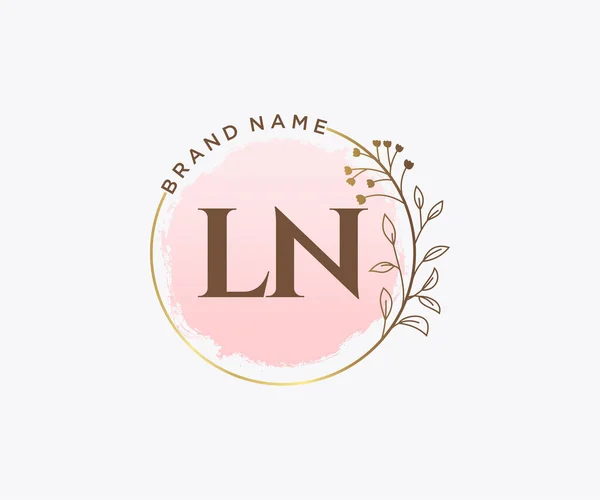 Feminine Logo Usable Nature Salon Spa Cosmetic Beauty Logos Flat — Stock Vector