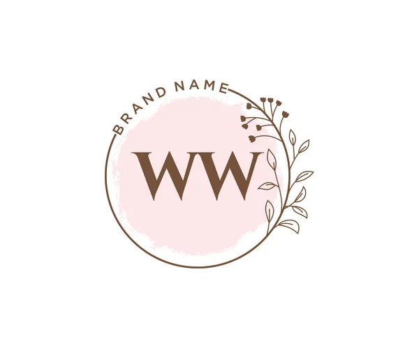 Feminin Logotyp Användbar För Natur Salong Spa Kosmetiska Och Skönhet — Stock vektor